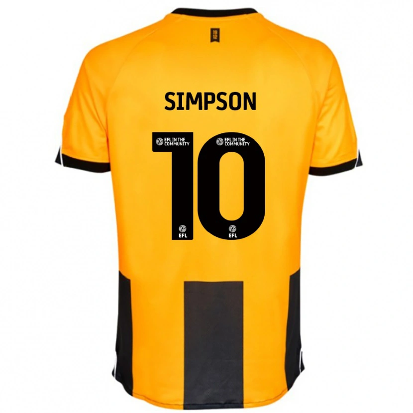 Danxen Hombre Camiseta Harley-Jean Simpson #10 Naranja Negro 1ª Equipación 2025/26 La Camisa México