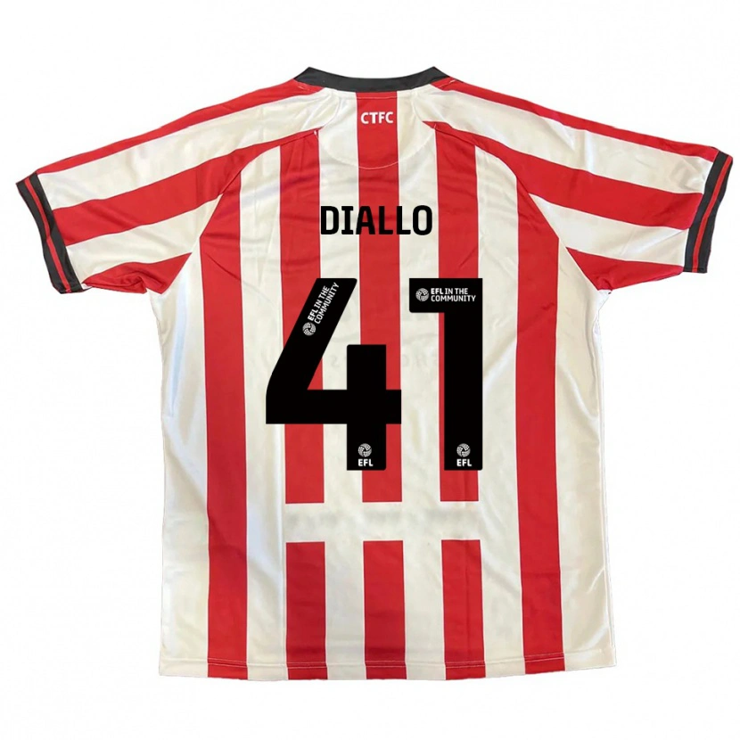 Danxen Hombre Camiseta Mamadou Diallo #41 Rojo Blanco Negro 1ª Equipación 2025/26 La Camisa México