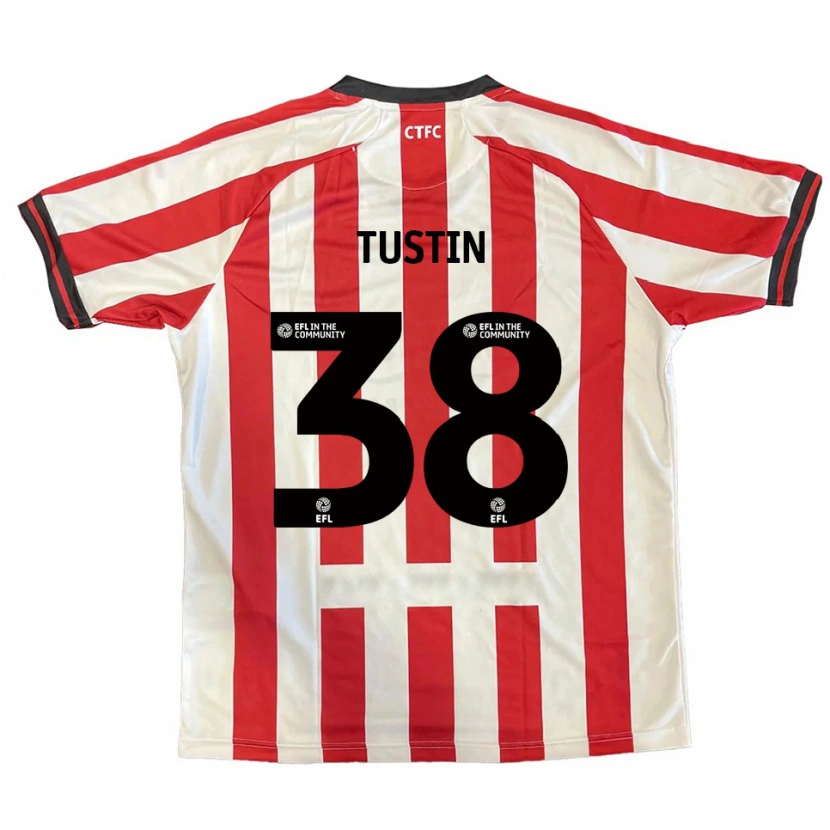 Danxen Hombre Camiseta Harry Tustin #38 Rojo Blanco Negro 1ª Equipación 2025/26 La Camisa México