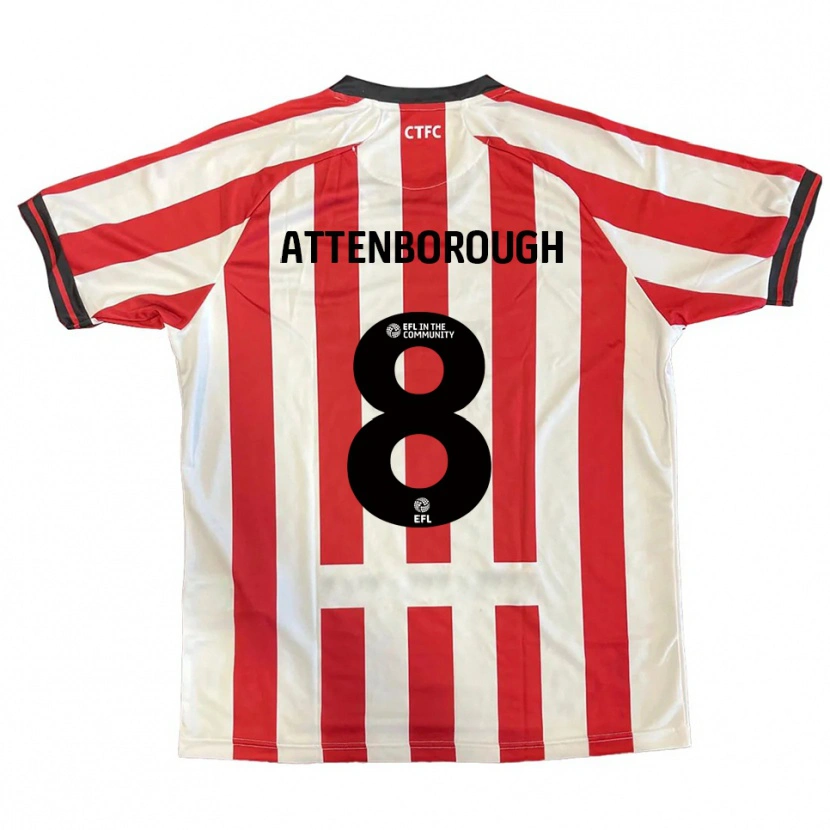 Danxen Hombre Camiseta Megan Attenborough #8 Rojo Blanco Negro 1ª Equipación 2025/26 La Camisa México