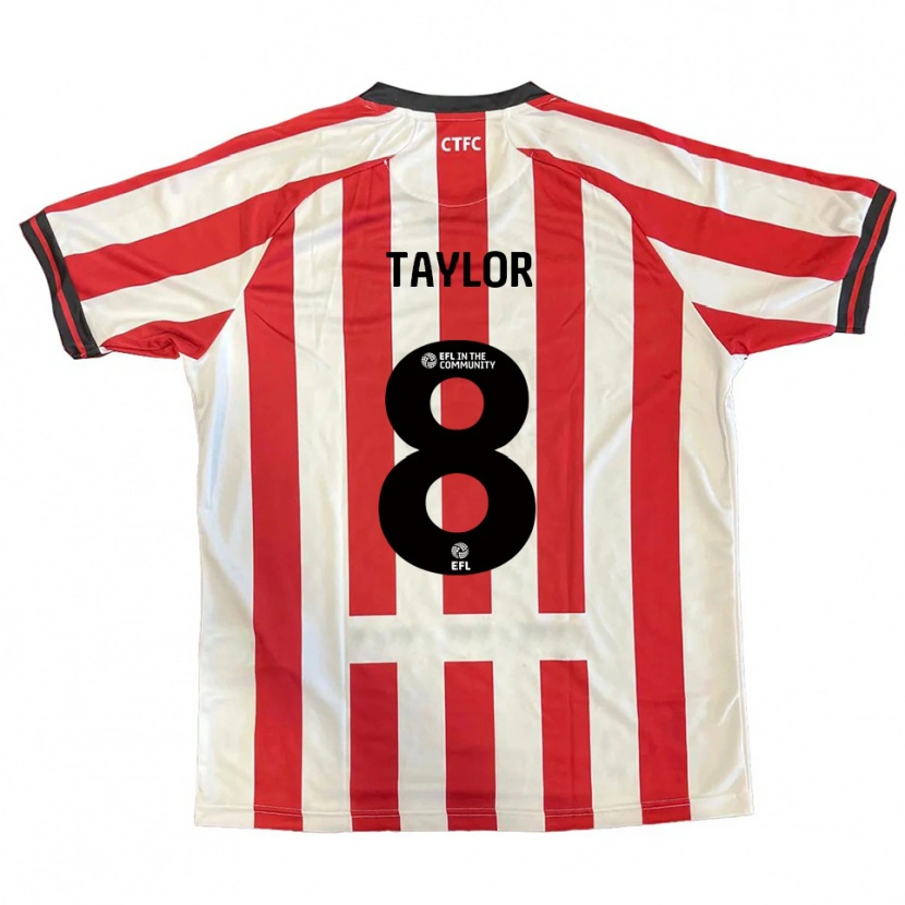 Danxen Hombre Camiseta Charlie Taylor #8 Rojo Blanco Negro 1ª Equipación 2025/26 La Camisa México
