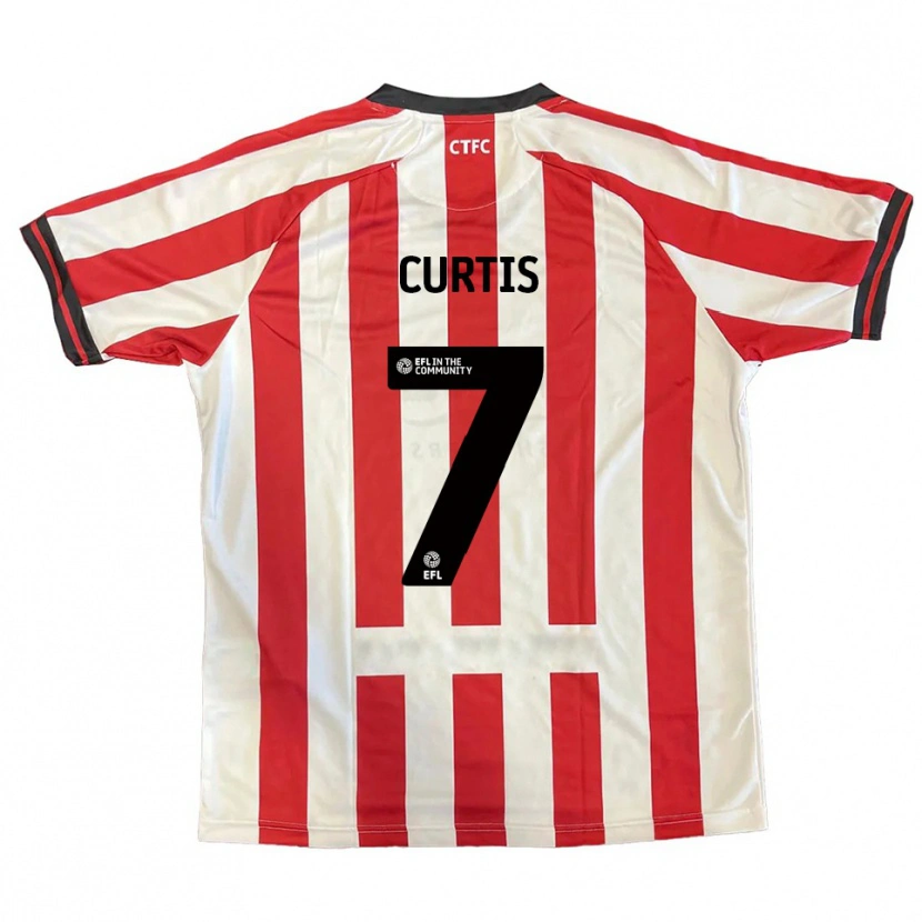 Danxen Hombre Camiseta Amelie Curtis #7 Rojo Blanco Negro 1ª Equipación 2025/26 La Camisa México