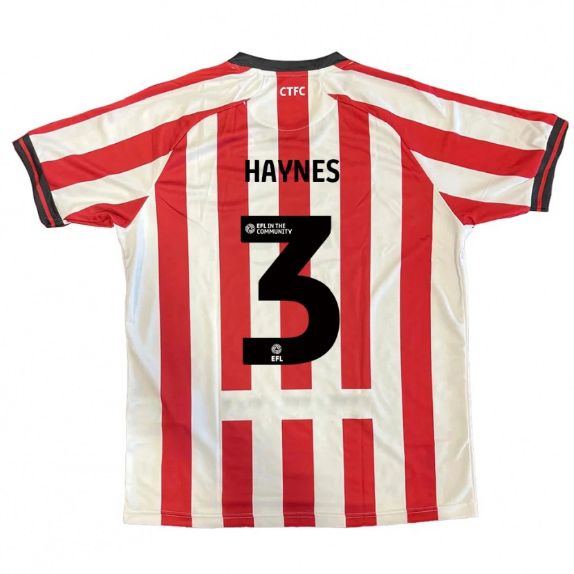 Danxen Hombre Camiseta Ryan Haynes #3 Rojo Blanco Negro 1ª Equipación 2025/26 La Camisa México