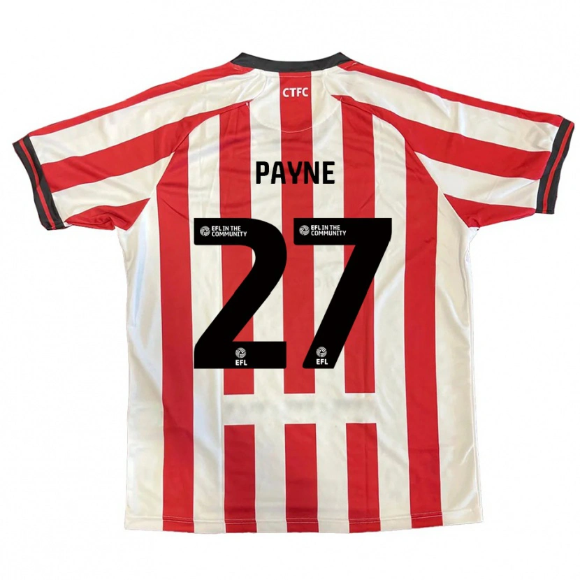 Danxen Hombre Camiseta Lewis Payne #27 Rojo Blanco Negro 1ª Equipación 2025/26 La Camisa México