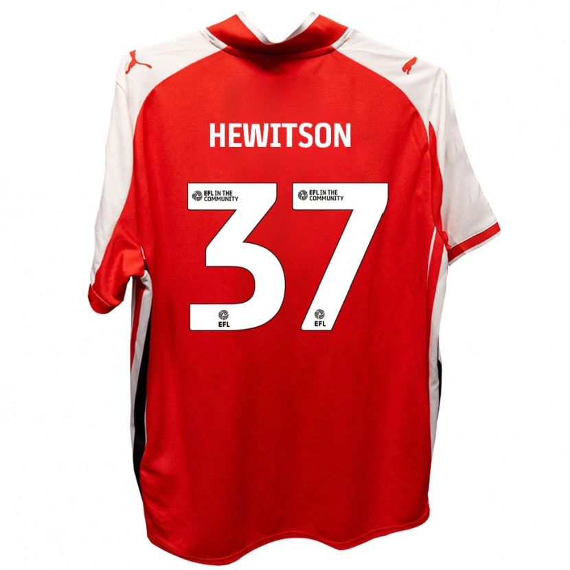 Danxen Hombre Camiseta Luke Hewitson #37 Rojo Blanco 1ª Equipación 2025/26 La Camisa México