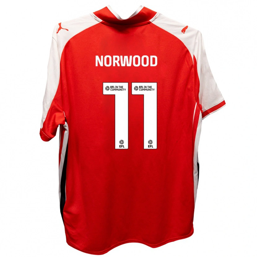 Danxen Hombre Camiseta James Norwood #11 Rojo Blanco 1ª Equipación 2025/26 La Camisa México