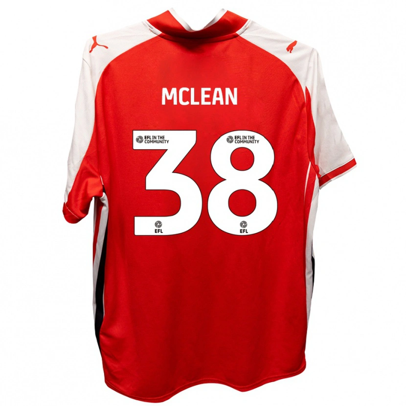 Danxen Hombre Camiseta Crispin Mclean #38 Rojo Blanco 1ª Equipación 2025/26 La Camisa México