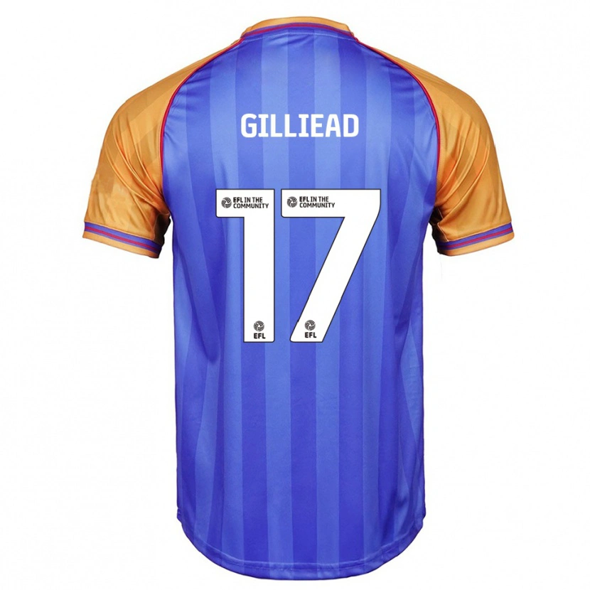 Danxen Hombre Camiseta Alex Gilliead #17 Azul Naranja 1ª Equipación 2025/26 La Camisa México