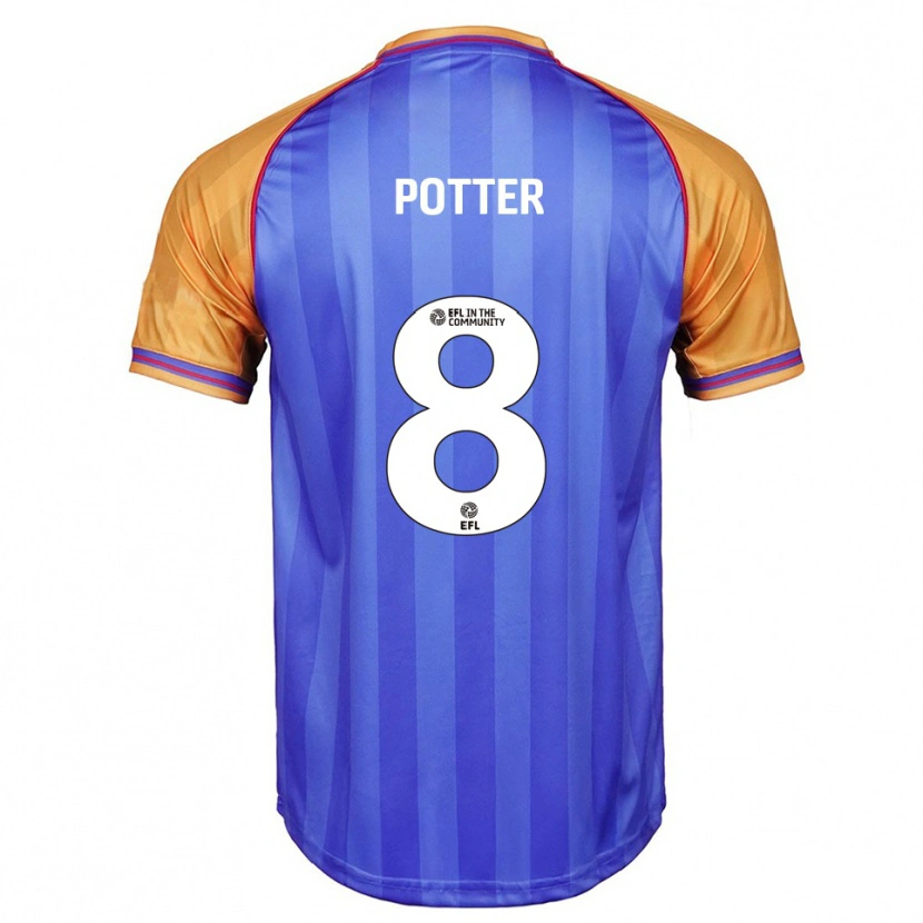 Danxen Hombre Camiseta Milly Potter #8 Azul Naranja 1ª Equipación 2025/26 La Camisa México