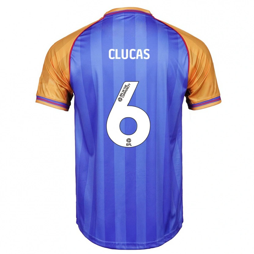 Danxen Hombre Camiseta Sam Clucas #6 Azul Naranja 1ª Equipación 2025/26 La Camisa México