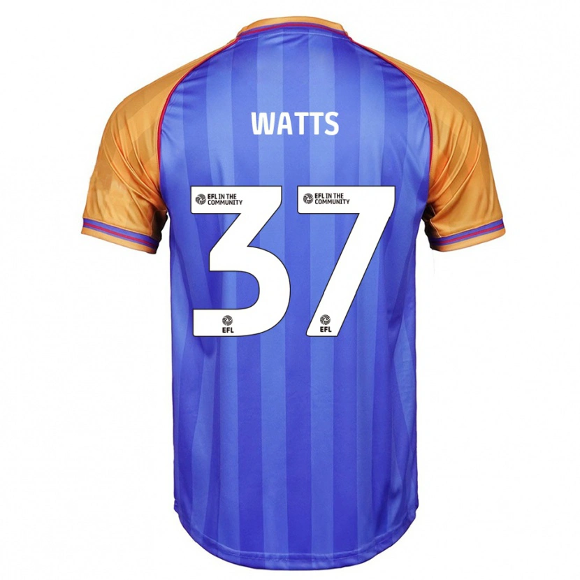 Danxen Hombre Camiseta Harvey Watts #37 Azul Naranja 1ª Equipación 2025/26 La Camisa México