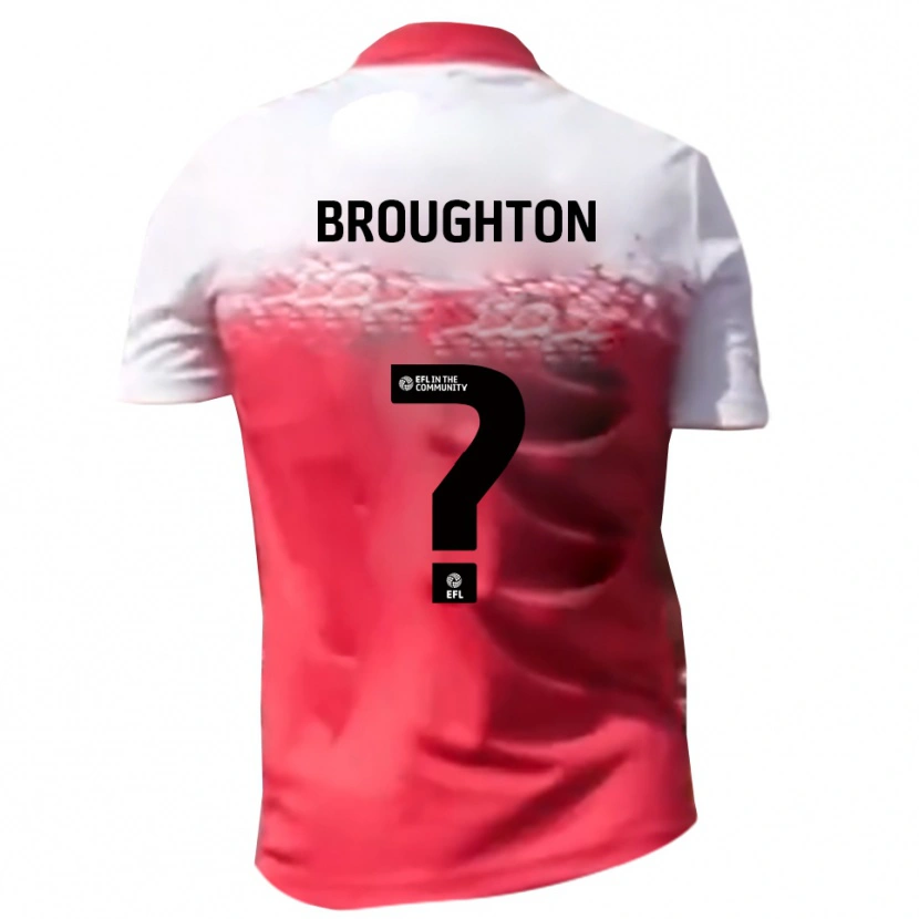 Danxen Hombre Camiseta Olly Broughton #0 Rojo Blanco 1ª Equipación 2025/26 La Camisa México
