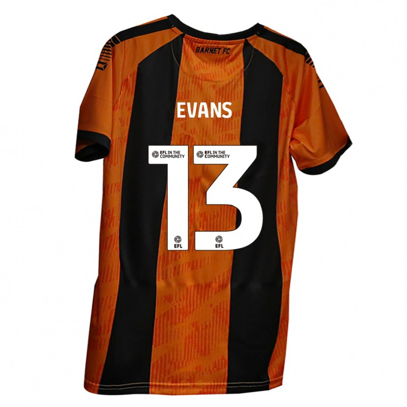 Danxen Hombre Camiseta Owen Evans #13 Naranja Negro 1ª Equipación 2025/26 La Camisa México