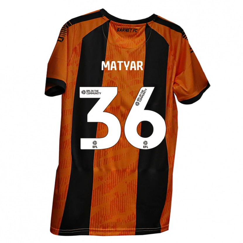 Danxen Hombre Camiseta Rohat Matyar #36 Naranja Negro 1ª Equipación 2025/26 La Camisa México