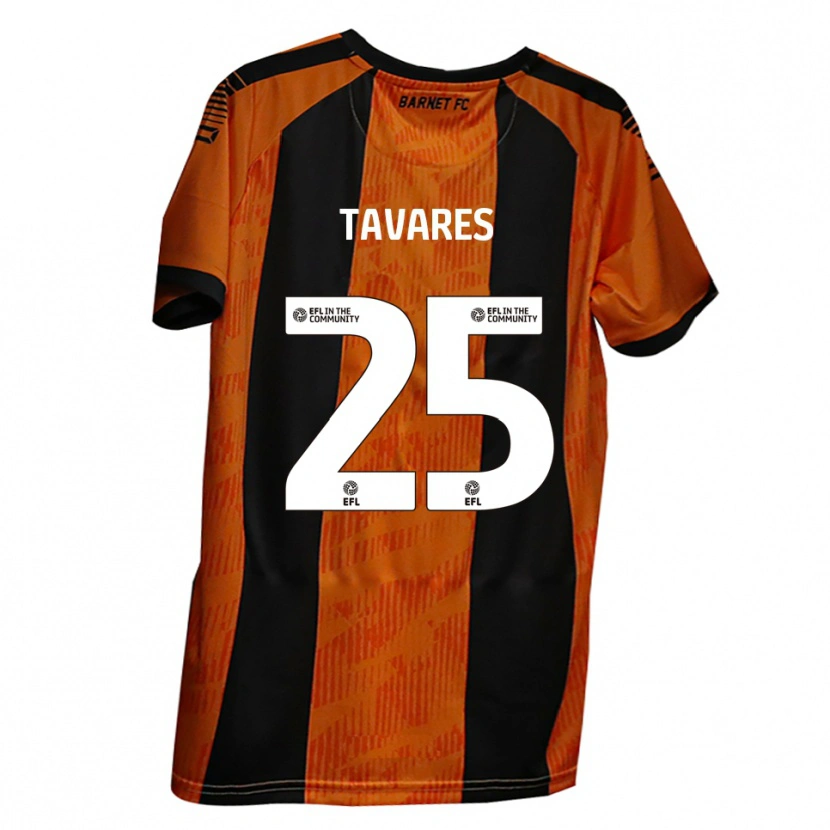 Danxen Hombre Camiseta Nikola Tavares #25 Naranja Negro 1ª Equipación 2025/26 La Camisa México