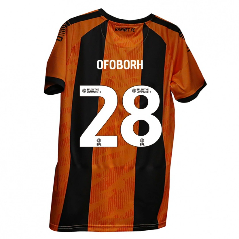 Danxen Hombre Camiseta Nnamdi Ofoborh #28 Naranja Negro 1ª Equipación 2025/26 La Camisa México