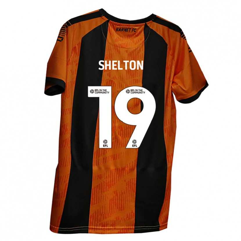 Danxen Hombre Camiseta Mark Shelton #19 Naranja Negro 1ª Equipación 2025/26 La Camisa México