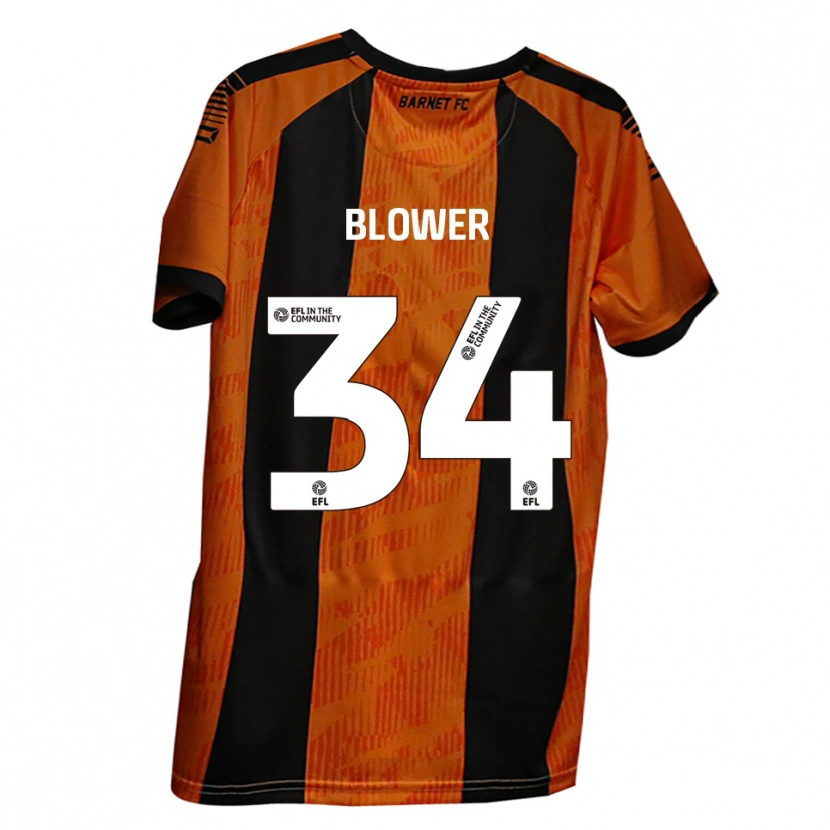 Danxen Hombre Camiseta Jack Blower #34 Naranja Negro 1ª Equipación 2025/26 La Camisa México