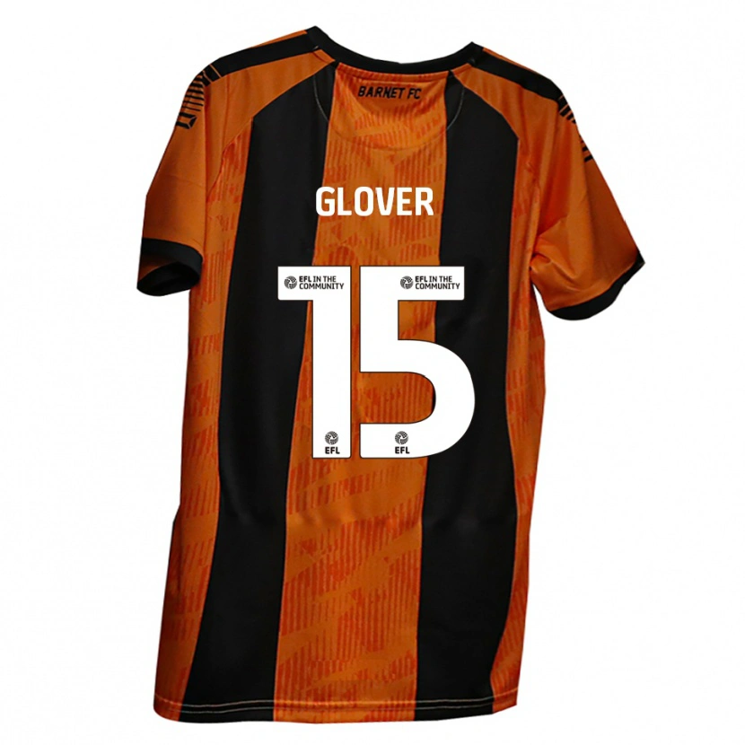 Danxen Hombre Camiseta Ryan Glover #15 Naranja Negro 1ª Equipación 2025/26 La Camisa México