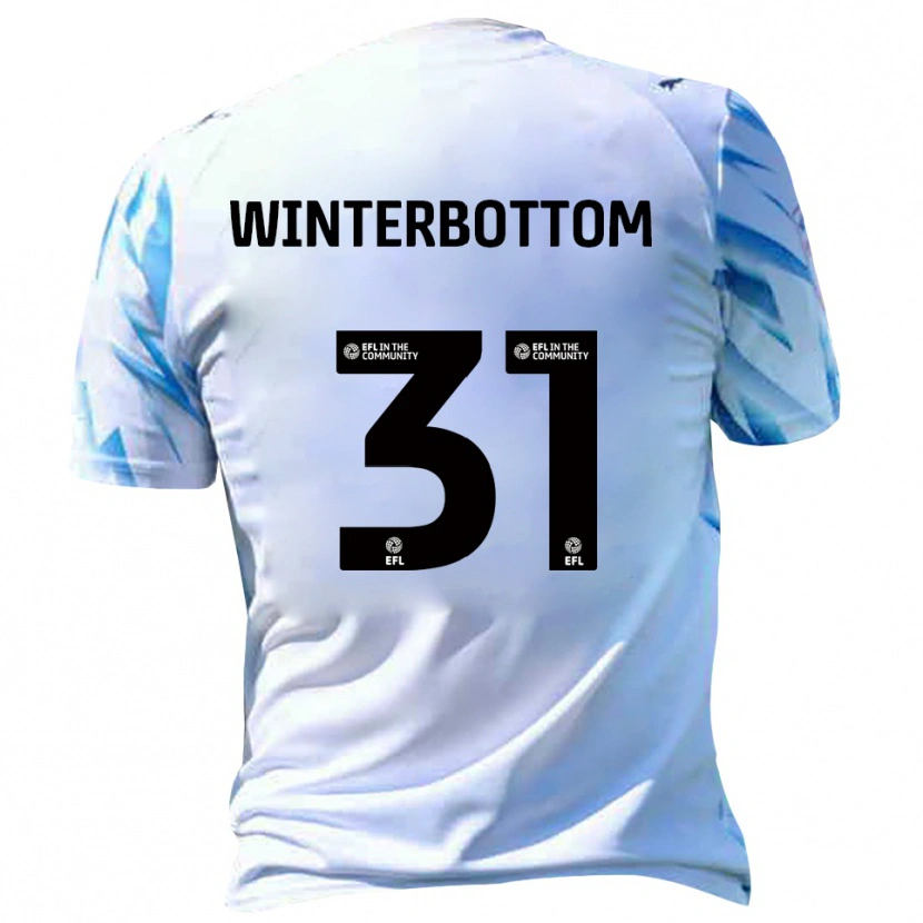 Danxen Hombre Camiseta Ben Winterbottom #31 Blanco Celeste 1ª Equipación 2025/26 La Camisa México