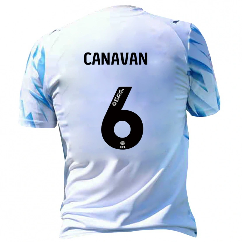 Danxen Hombre Camiseta Niall Canavan #6 Blanco Celeste 1ª Equipación 2025/26 La Camisa México