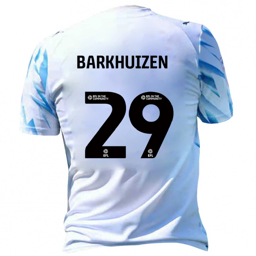 Danxen Hombre Camiseta Tom Barkhuizen #29 Blanco Celeste 1ª Equipación 2025/26 La Camisa México