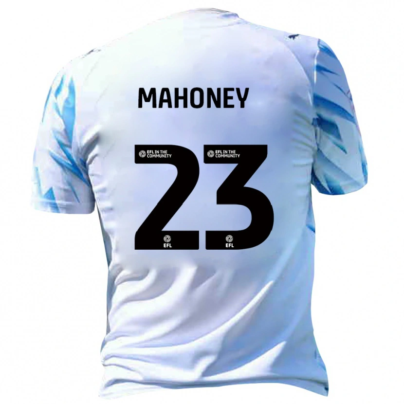 Danxen Hombre Camiseta Connor Mahoney #23 Blanco Celeste 1ª Equipación 2025/26 La Camisa México