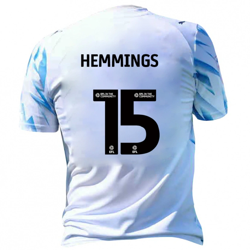 Danxen Hombre Camiseta Kane Hemmings #15 Blanco Celeste 1ª Equipación 2025/26 La Camisa México