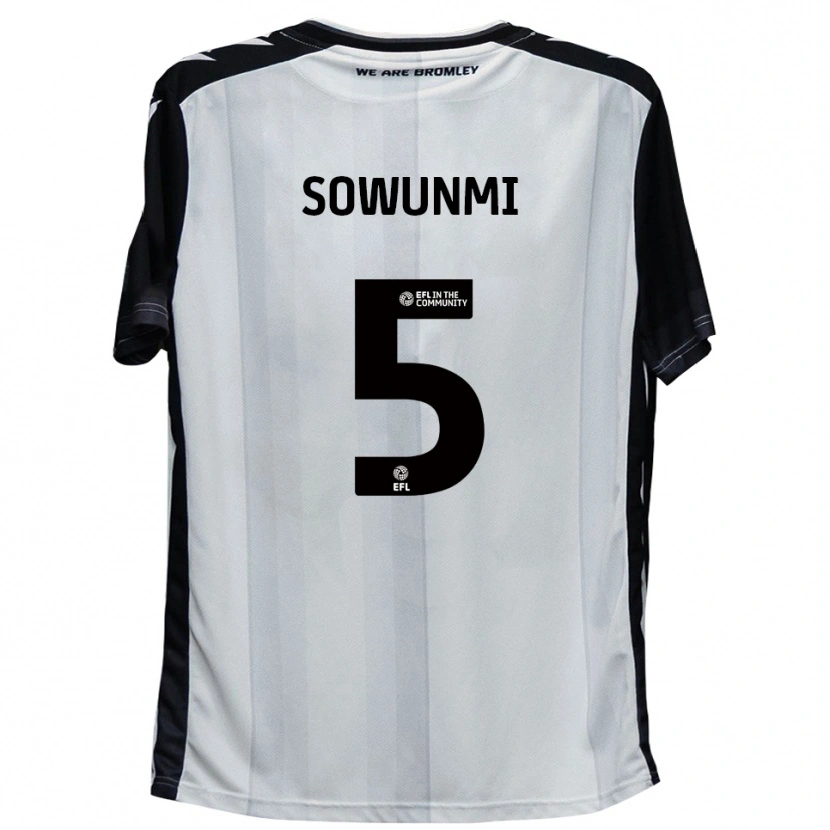 Danxen Hombre Camiseta Omar Sowunmi #5 Blanco Negro 1ª Equipación 2025/26 La Camisa México