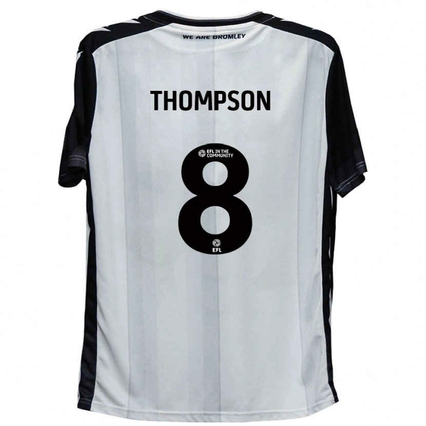 Danxen Hombre Camiseta Ben Thompson #8 Blanco Negro 1ª Equipación 2025/26 La Camisa México