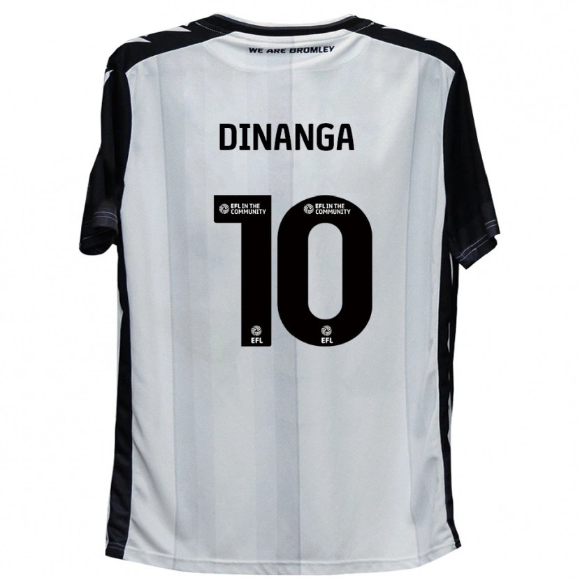 Danxen Hombre Camiseta Marcus Dinanga #10 Blanco Negro 1ª Equipación 2025/26 La Camisa México