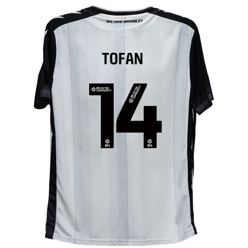 Danxen Hombre Camiseta Rob Tofan #14 Blanco Negro 1ª Equipación 2025/26 La Camisa México