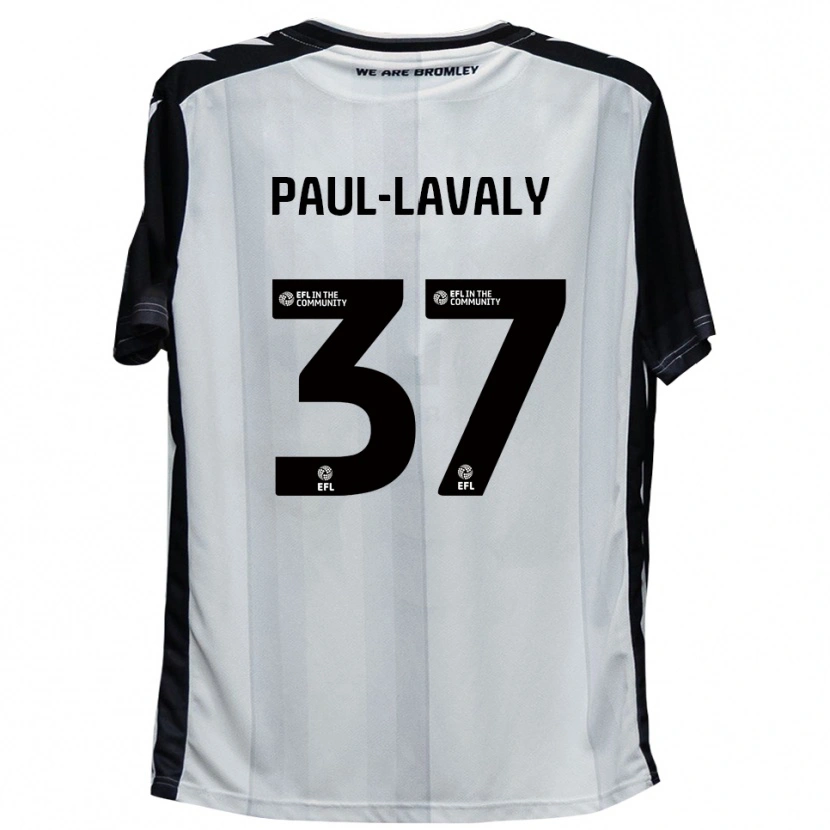 Danxen Hombre Camiseta Nathan Paul-Lavaly #37 Blanco Negro 1ª Equipación 2025/26 La Camisa México