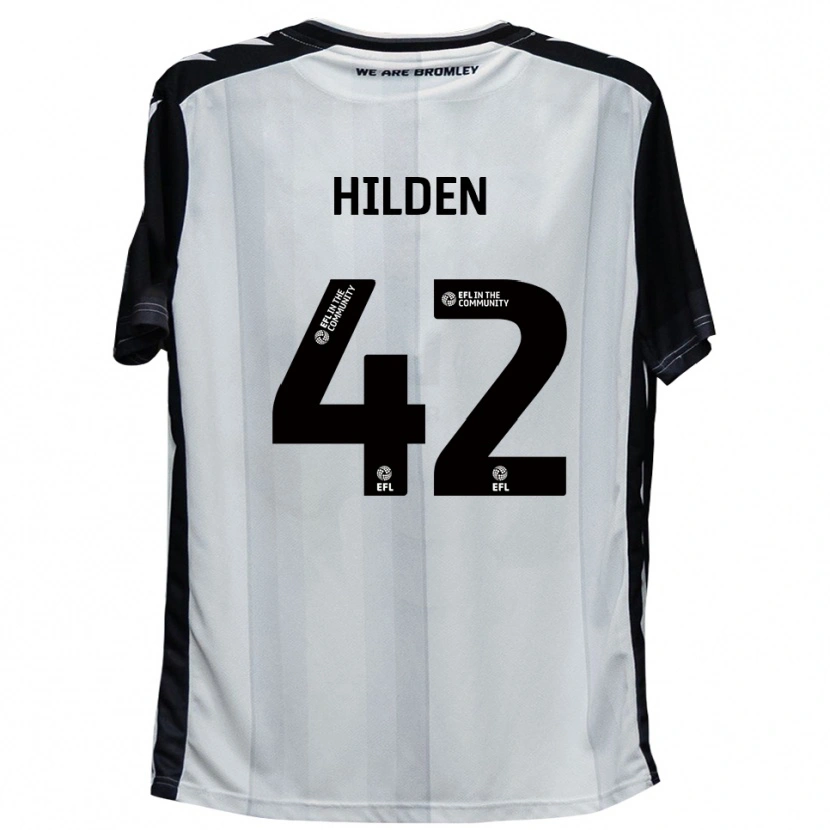 Danxen Hombre Camiseta Alfie Hilden #42 Blanco Negro 1ª Equipación 2025/26 La Camisa México