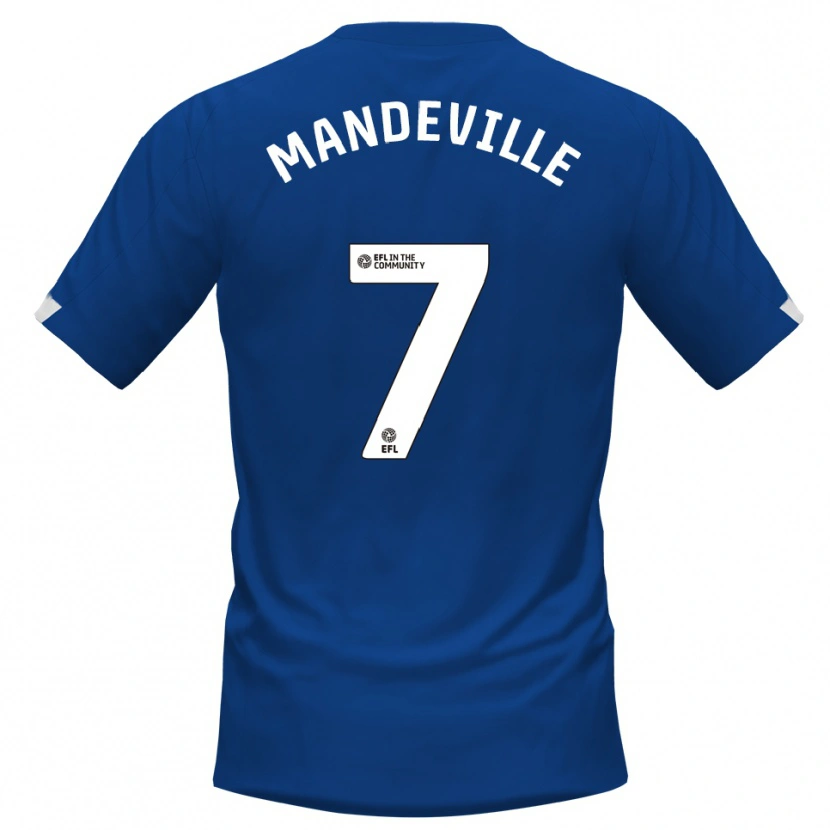 Danxen Hombre Camiseta Liam Mandeville #7 Azul Blanco 1ª Equipación 2025/26 La Camisa México