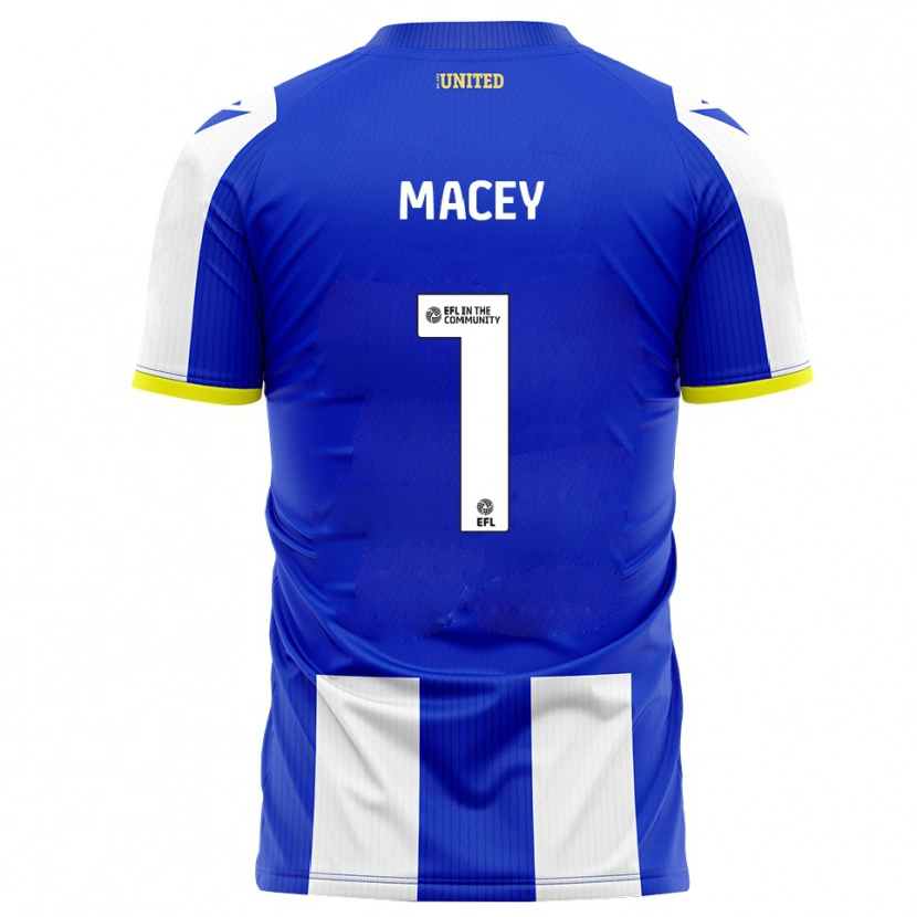 Danxen Hombre Camiseta Matt Macey #1 Azul Blanco 1ª Equipación 2025/26 La Camisa México