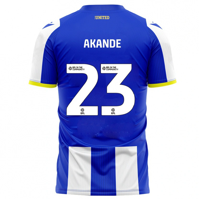 Danxen Hombre Camiseta Adrian Akande #23 Azul Blanco 1ª Equipación 2025/26 La Camisa México