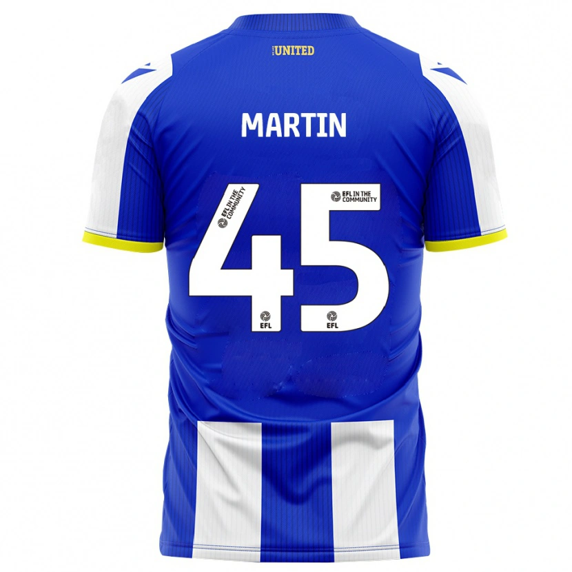Danxen Hombre Camiseta Kai Martin #45 Azul Blanco 1ª Equipación 2025/26 La Camisa México