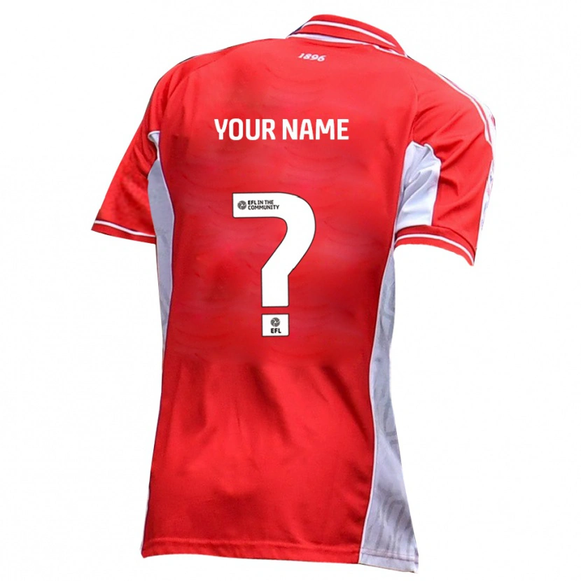 Danxen Hombre Camiseta Su Nombre #0 Rojo Blanco 1ª Equipación 2025/26 La Camisa México