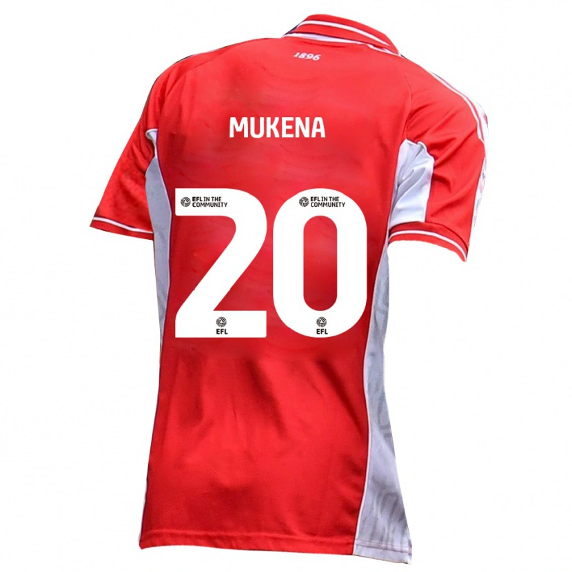 Danxen Hombre Camiseta Joy Mukena #20 Rojo Blanco 1ª Equipación 2025/26 La Camisa México