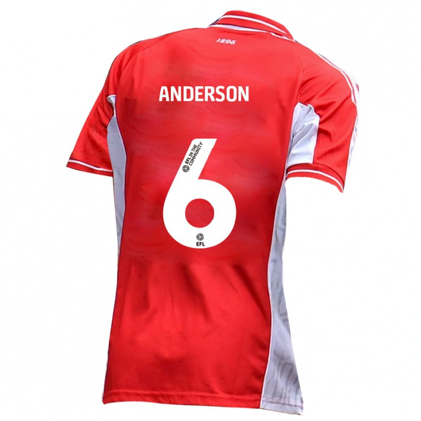 Danxen Hombre Camiseta Max Anderson #6 Rojo Blanco 1ª Equipación 2025/26 La Camisa México