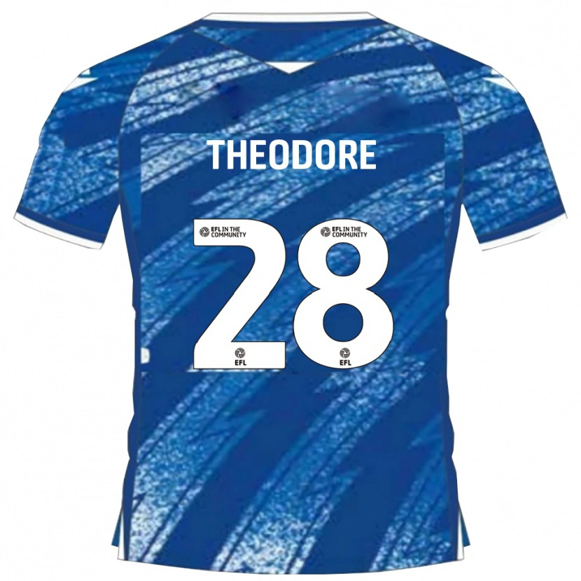 Danxen Hombre Camiseta Damien Theodore #28 Azul Blanco 1ª Equipación 2025/26 La Camisa México