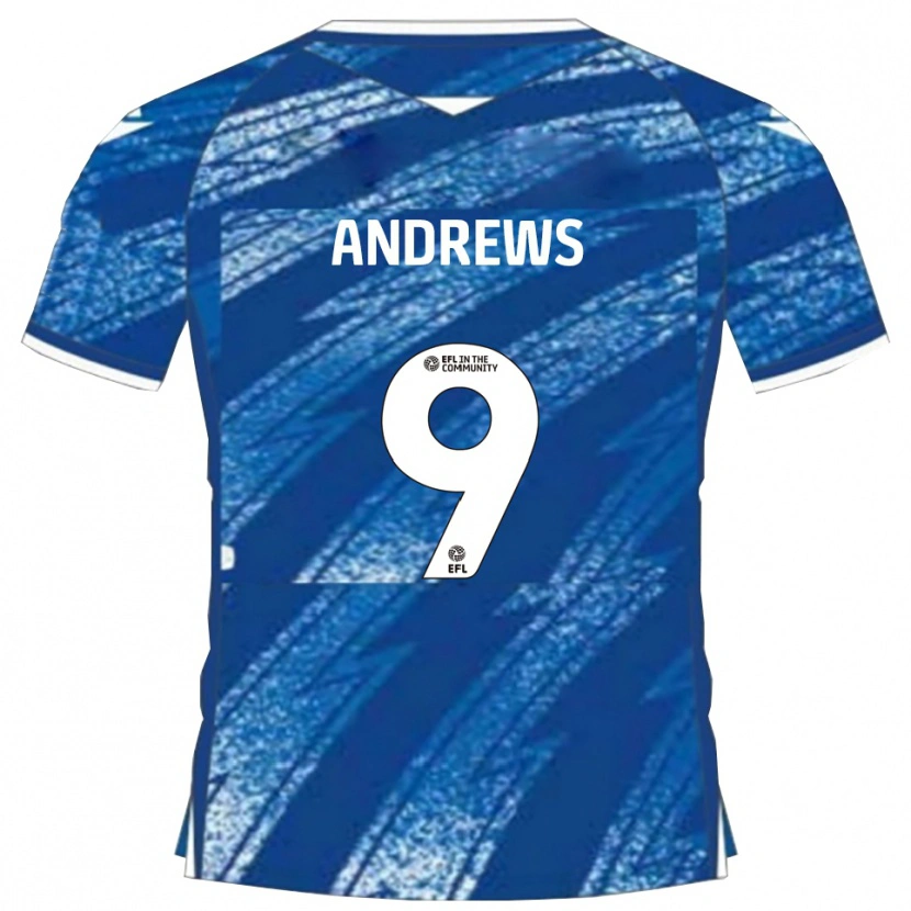 Danxen Hombre Camiseta Josh Andrews #9 Azul Blanco 1ª Equipación 2025/26 La Camisa México