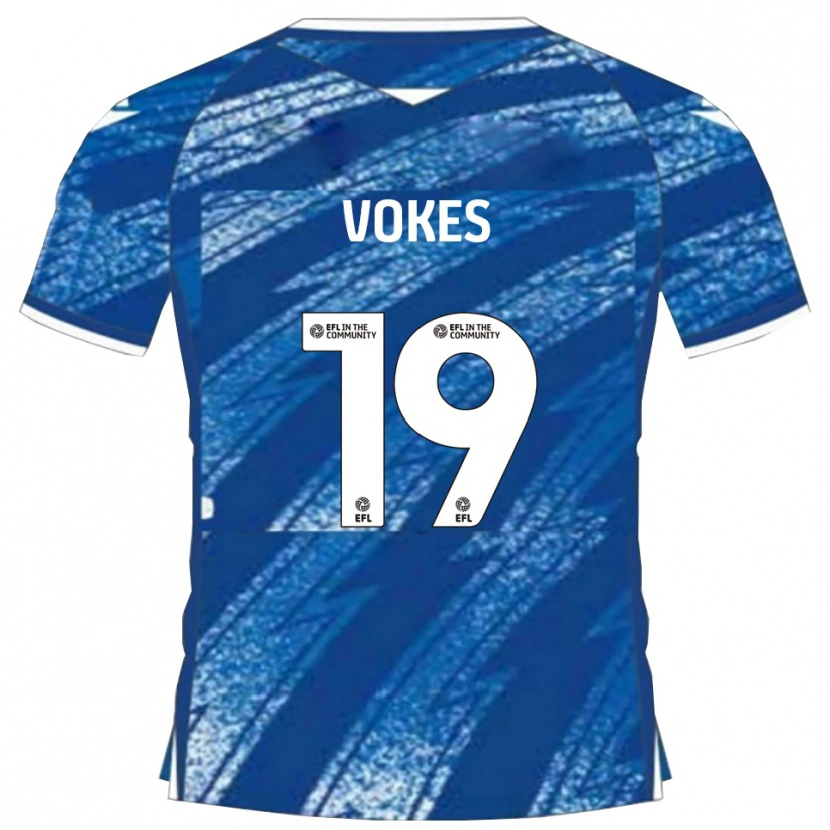 Danxen Hombre Camiseta Sam Vokes #19 Azul Blanco 1ª Equipación 2025/26 La Camisa México