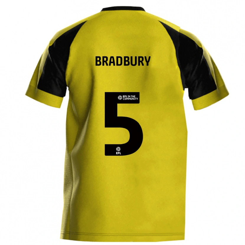 Danxen Hombre Camiseta Tom Bradbury #5 Amarillo Gris 1ª Equipación 2025/26 La Camisa México