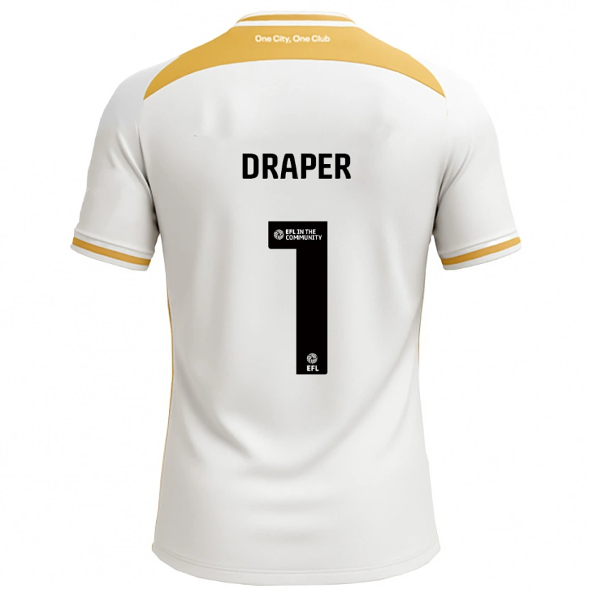 Danxen Hombre Camiseta Anna Draper #1 Blanco Dorado 1ª Equipación 2025/26 La Camisa México