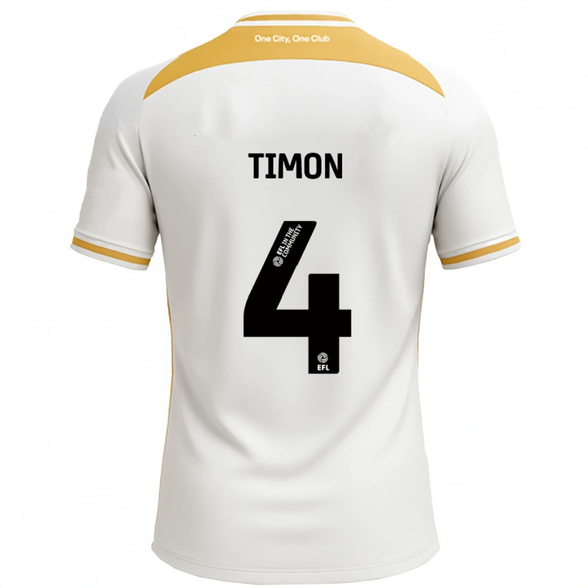 Danxen Hombre Camiseta Amelie Timon #4 Blanco Dorado 1ª Equipación 2025/26 La Camisa México