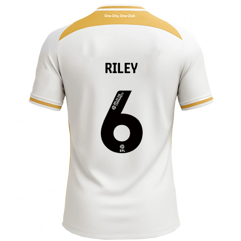 Danxen Hombre Camiseta Harry Riley #6 Blanco Dorado 1ª Equipación 2025/26 La Camisa México