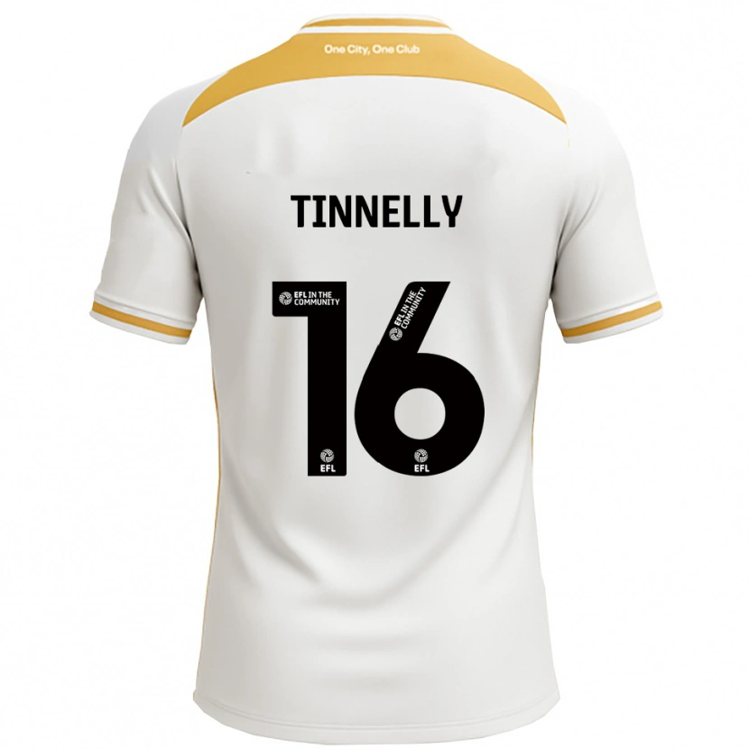 Danxen Hombre Camiseta Becky Tinnelly #16 Blanco Dorado 1ª Equipación 2025/26 La Camisa México