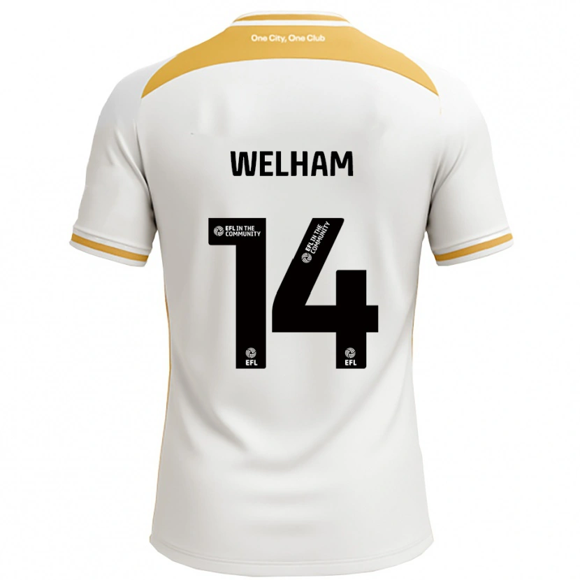 Danxen Hombre Camiseta Madeline Welham #14 Blanco Dorado 1ª Equipación 2025/26 La Camisa México